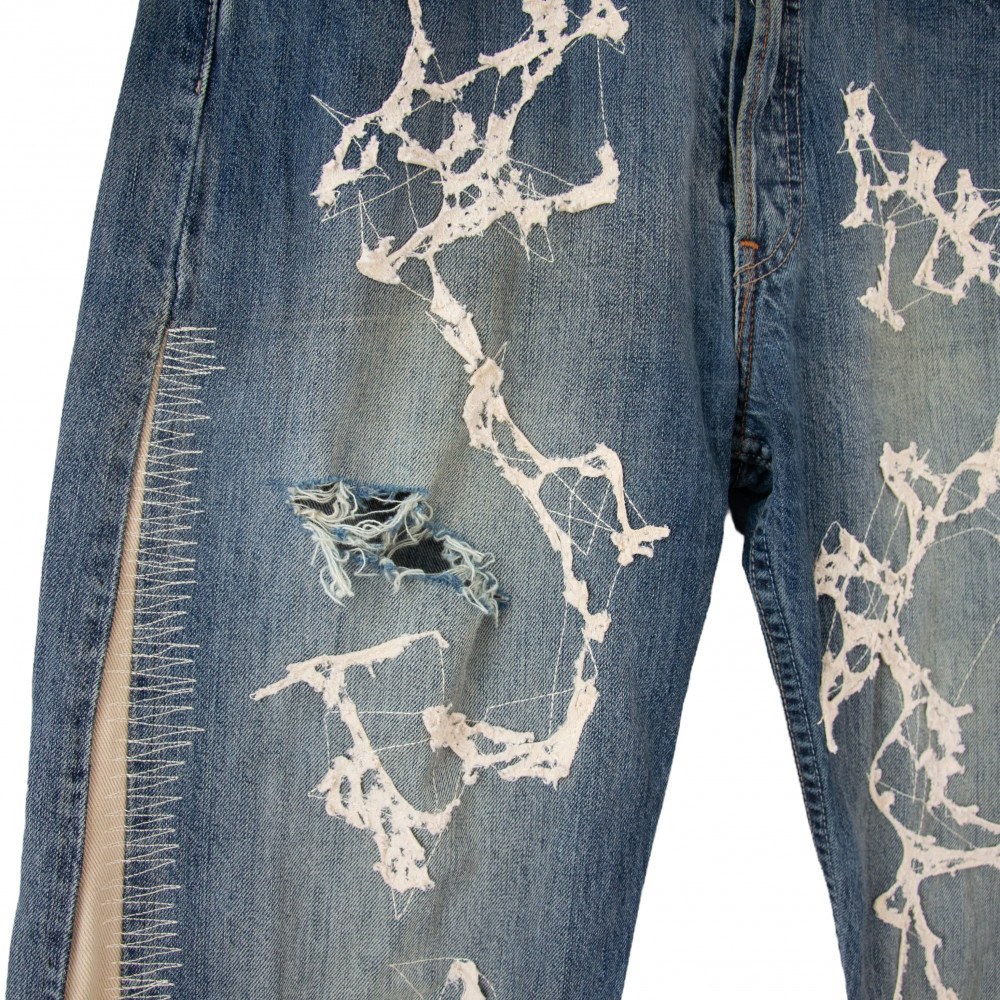 NoFuture Distressed Jeans (Blue/Beige)