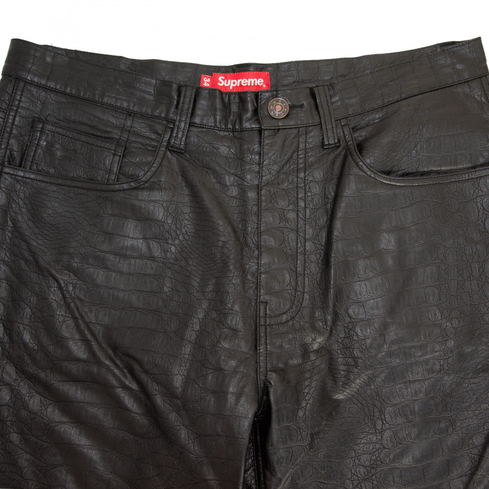 Supreme Croc Skin Leather Pants (Black)