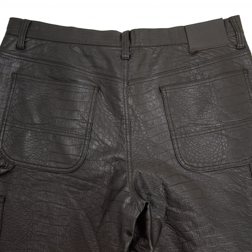 Supreme Croc Skin Leather Pants (Black)