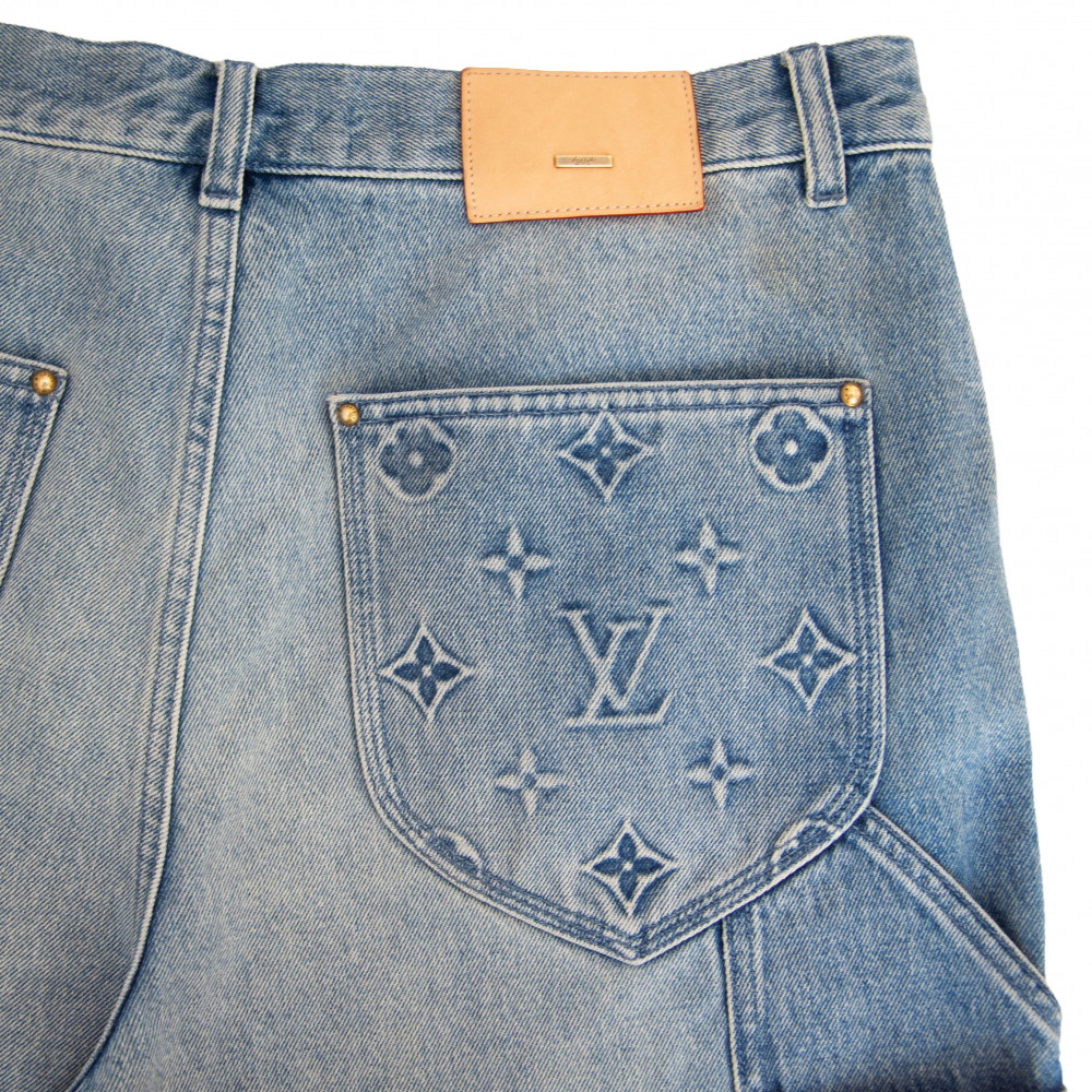 Louis Vuitton Monogram Carpenter Denim Shorts (Blue)