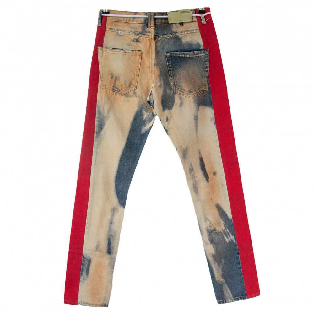 Off-White Side Striped Bleached Jeans (Multi)