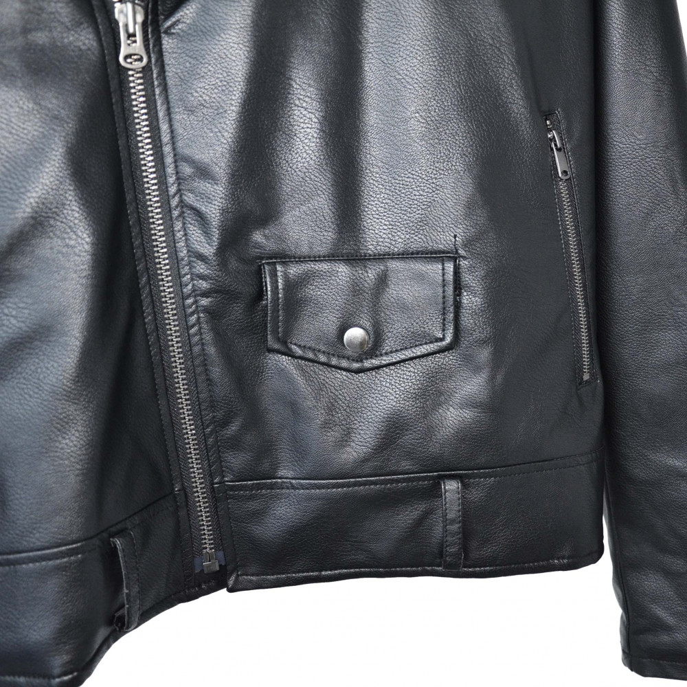 Collusion PU Leather Biker Jacket (Black)