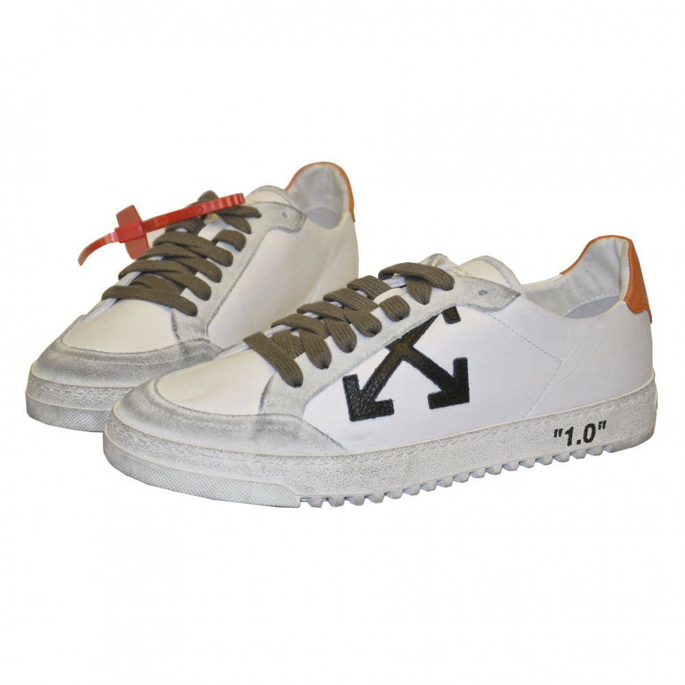 Off-White 2.0 Leather Low Top Sneakers (White/Black)
