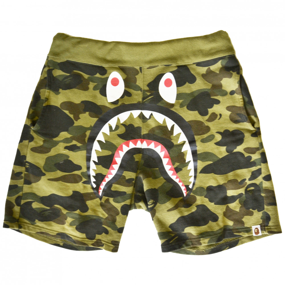 Bape 1st Camo Shark Sweat Shorts (Green)