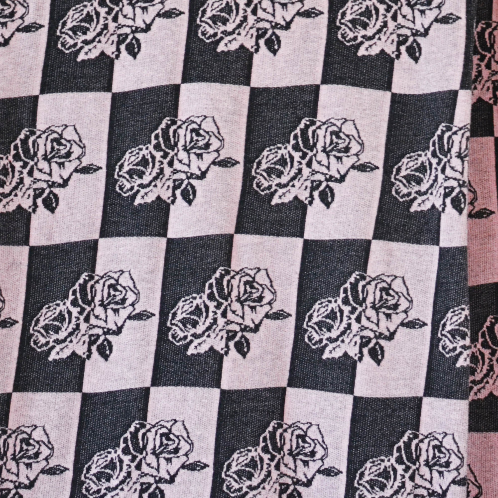 Stussy Checkered Roses L/S Top (Black/Pink)