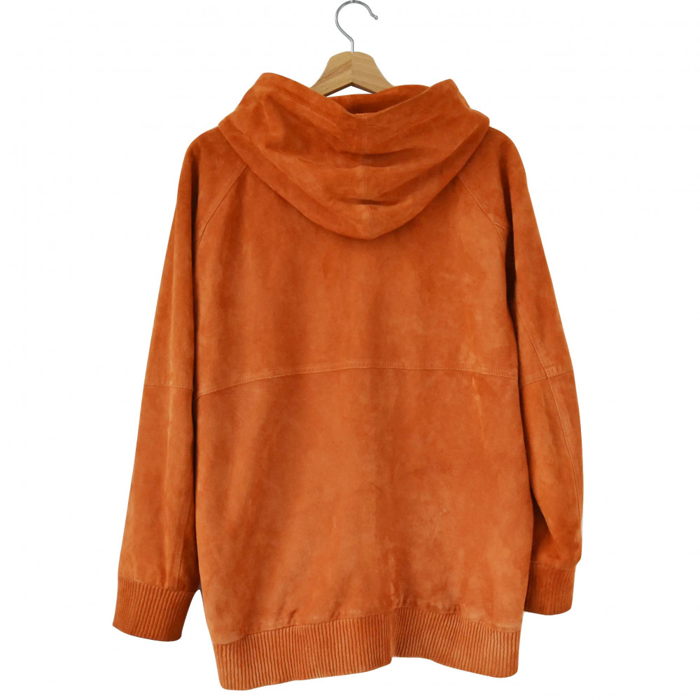 Marc Jacobs Suede Hooded Jacket (Orange)
