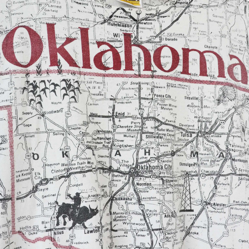 Oklahoma Allover Map Print Tee (Off White)