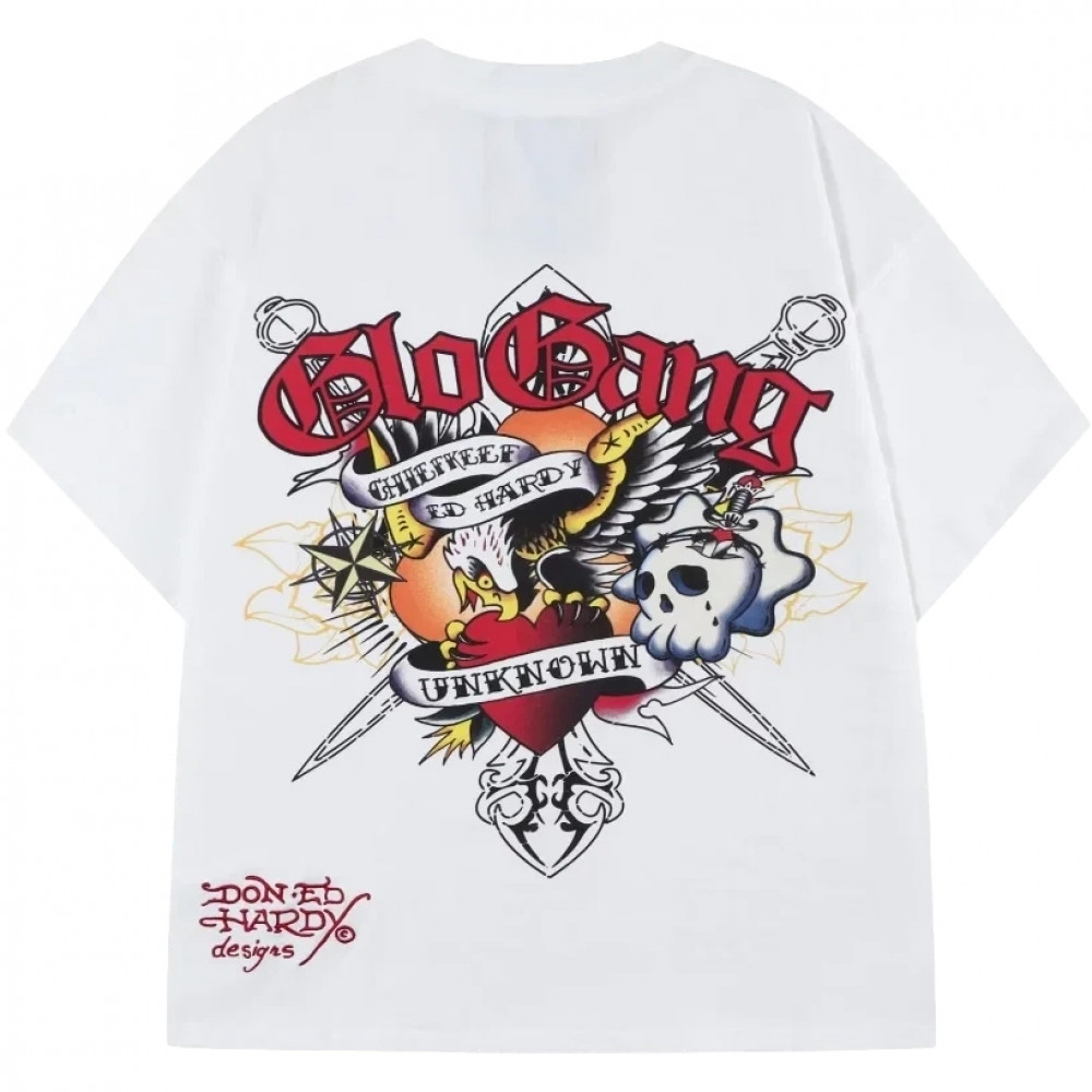 Chief Keef x Ed Hardy x Unknown London Tee (White)