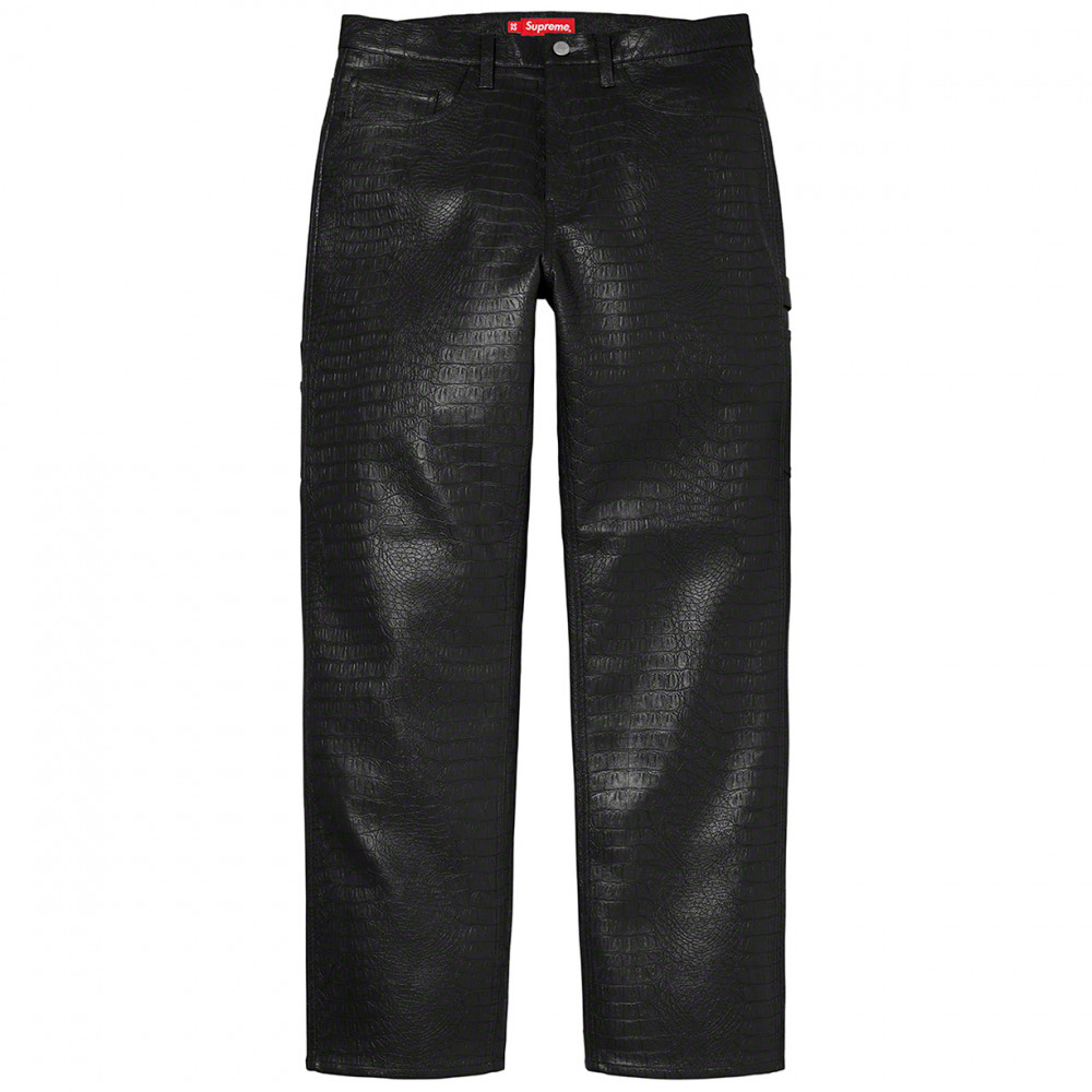 Supreme Croc Skin Leather Pants (Black)