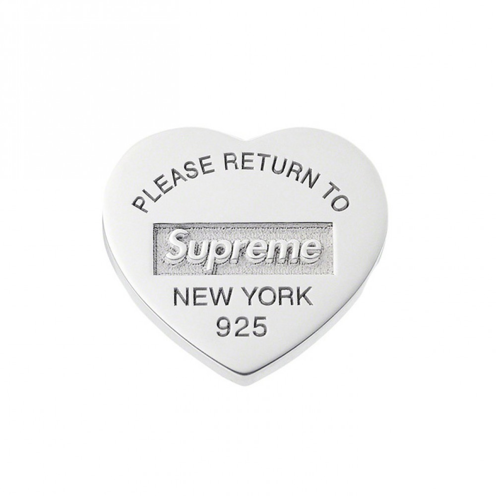 Tiffany & Co. x Supreme Heart Stud Earring + Dust Bag (Silver)