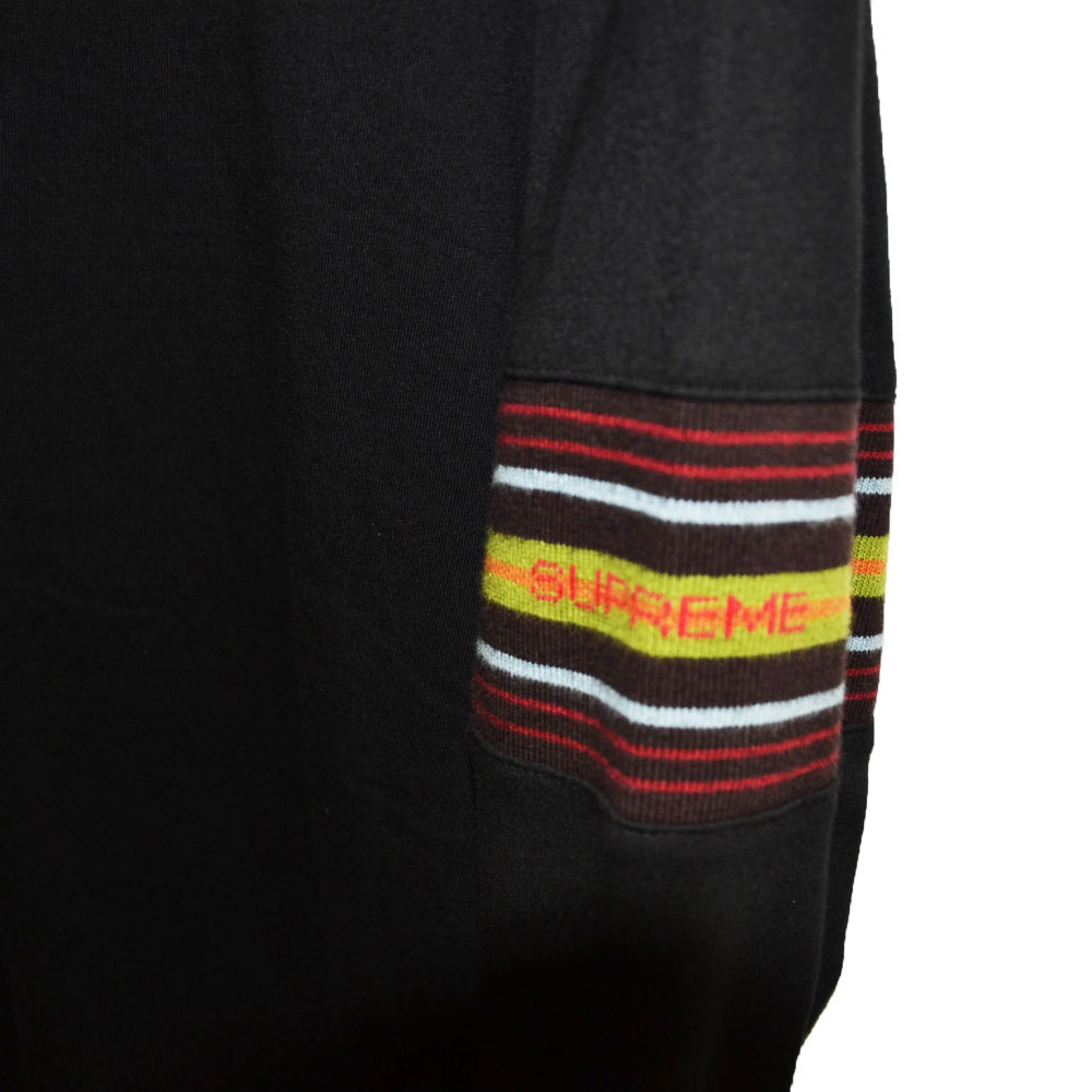 Supreme Knit Panel Stripe L/S Top (Black)