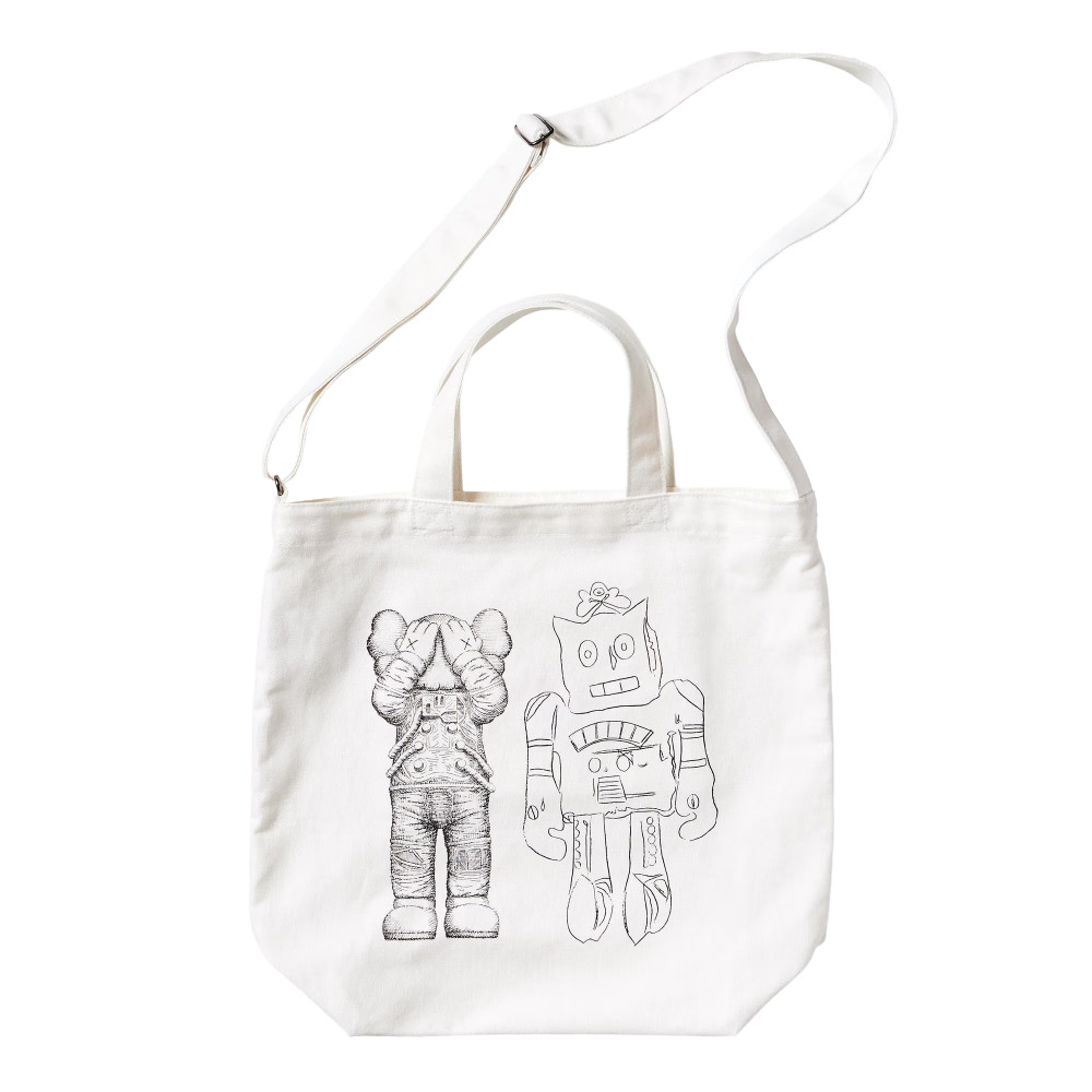 Kaws + Warhol x Uniqlo Robotic Tote Bag (White)