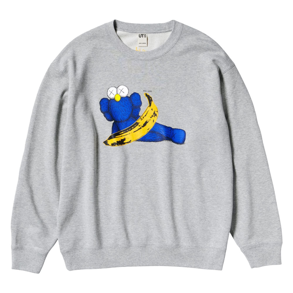 Kaws + Warhol x Uniqlo Peel Here Crewneck (Grey)