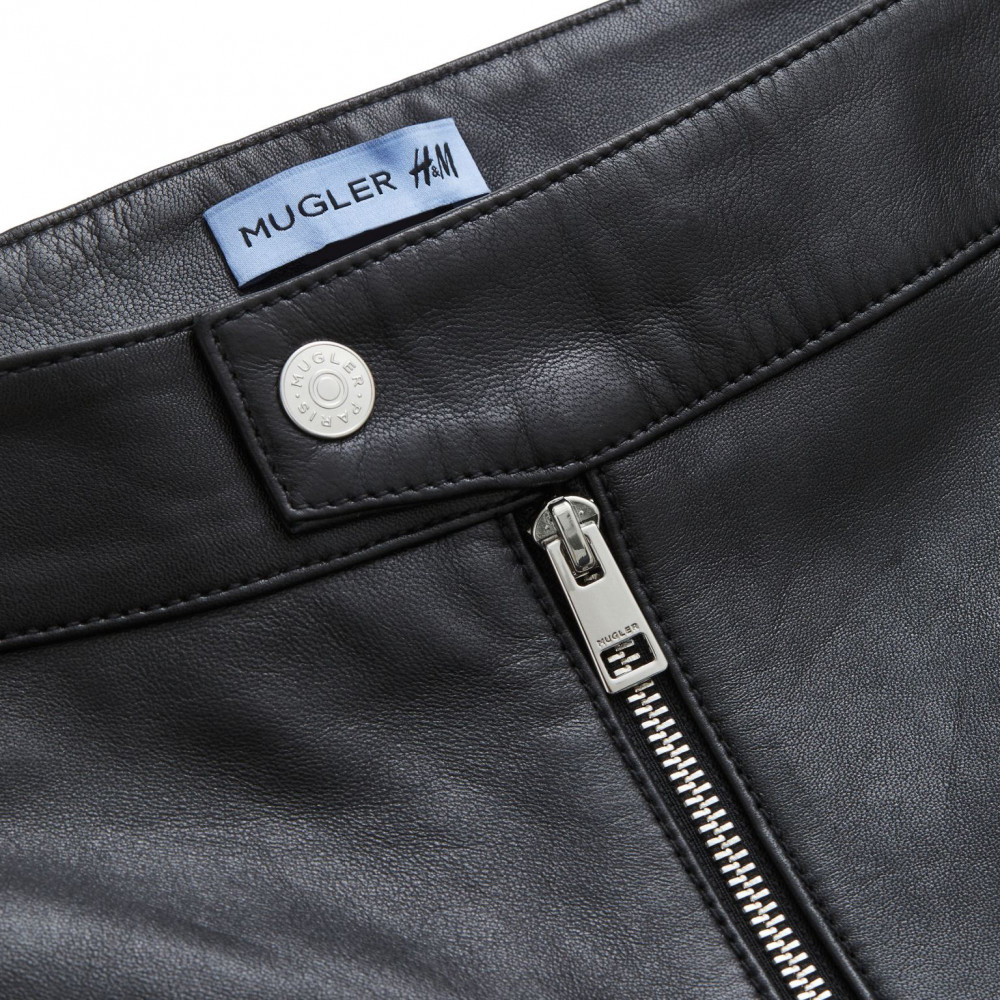 Mugler H&M Leather Biker Pants (Black)