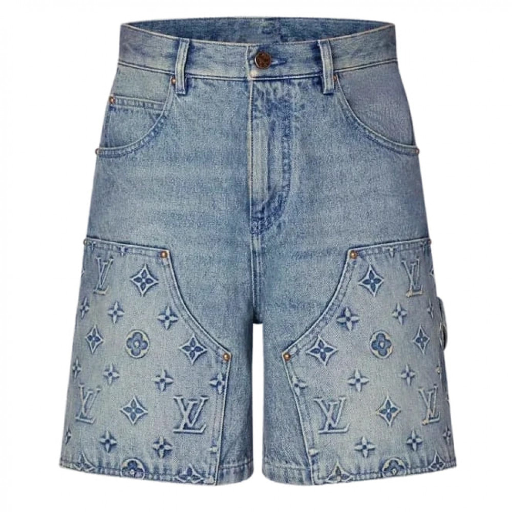 Louis Vuitton Monogram Carpenter Denim Shorts (Blue)