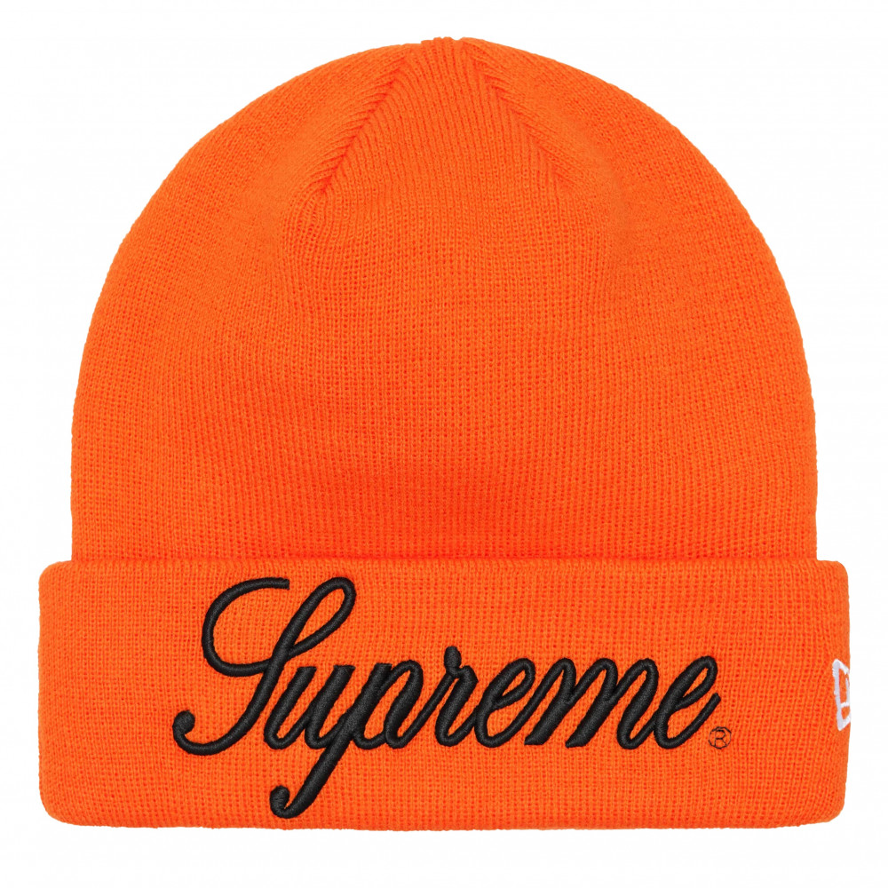 Supreme x New Era Script Beanie (Orange)