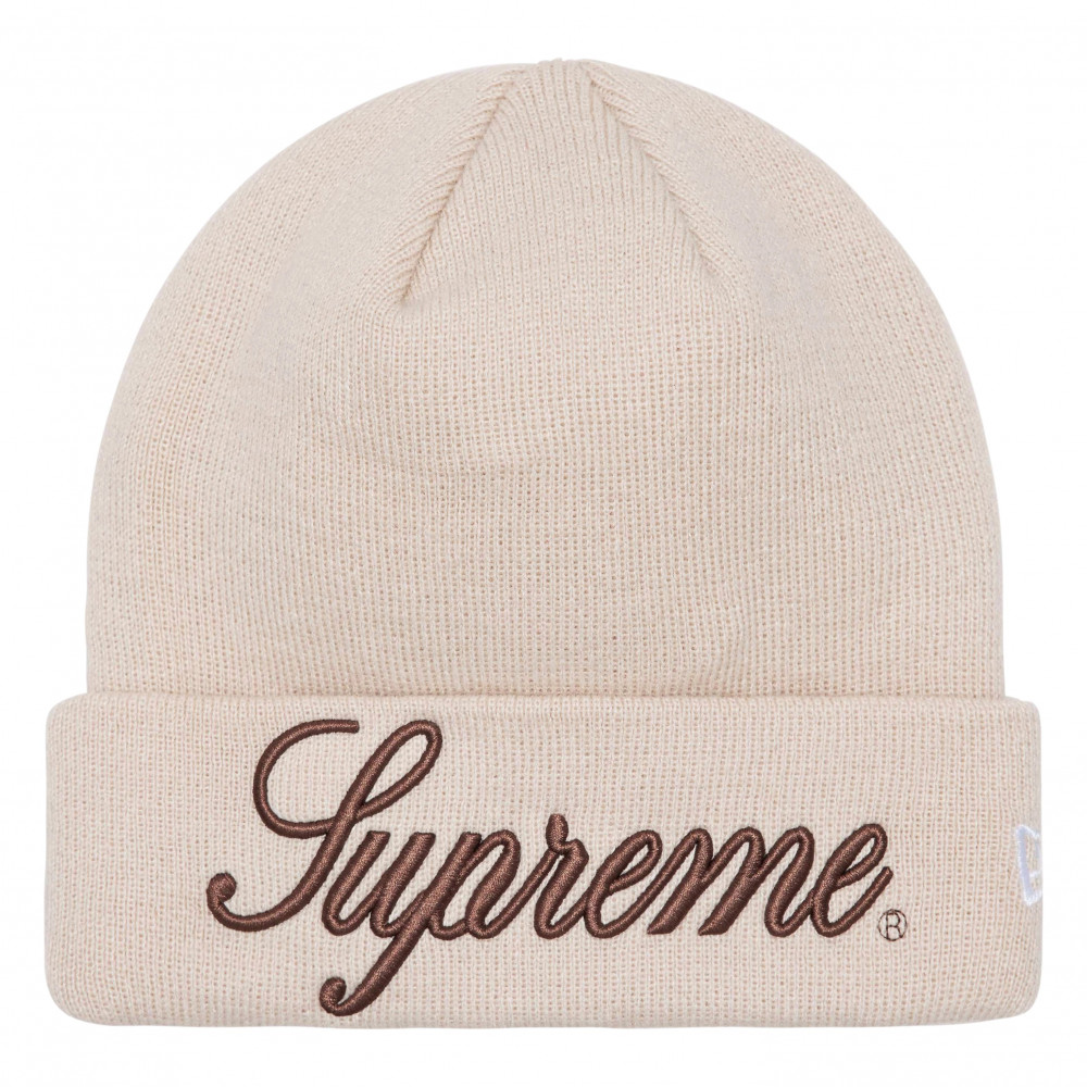 Supreme x New Era Script Beanie (Stone)