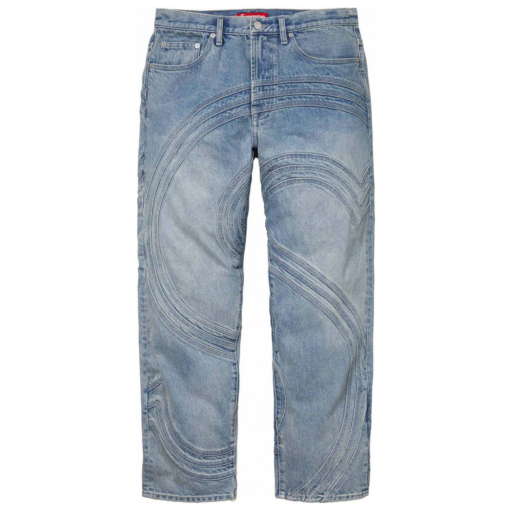 Supreme S Logo Loose Fit Jean (Washed Blue)