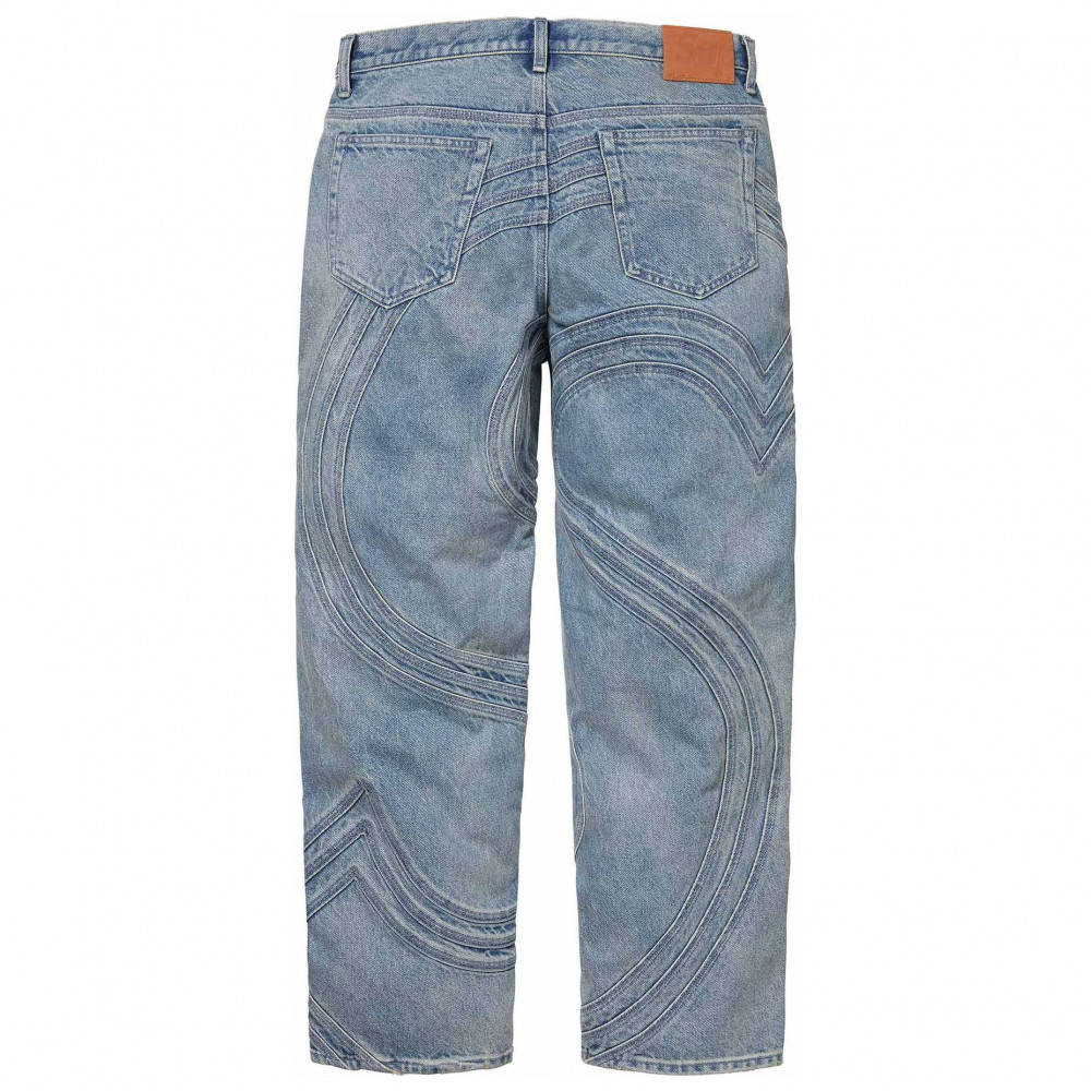 Supreme S Logo Loose Fit Jean (Washed Blue)