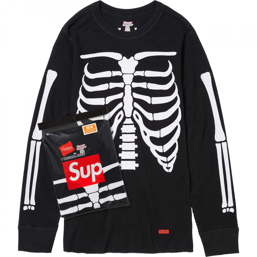 Supreme x Hanes Bones Thermal Longsleeve (Black)